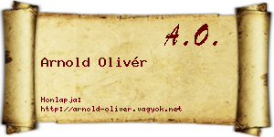 Arnold Olivér névjegykártya