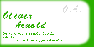 oliver arnold business card